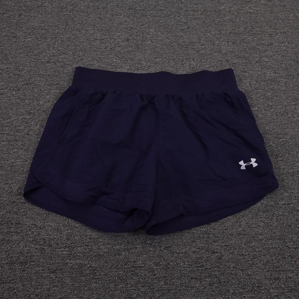 Under Armour Shorts Womens Medium Blue HeatGear 4 In Inseam Running Athletic